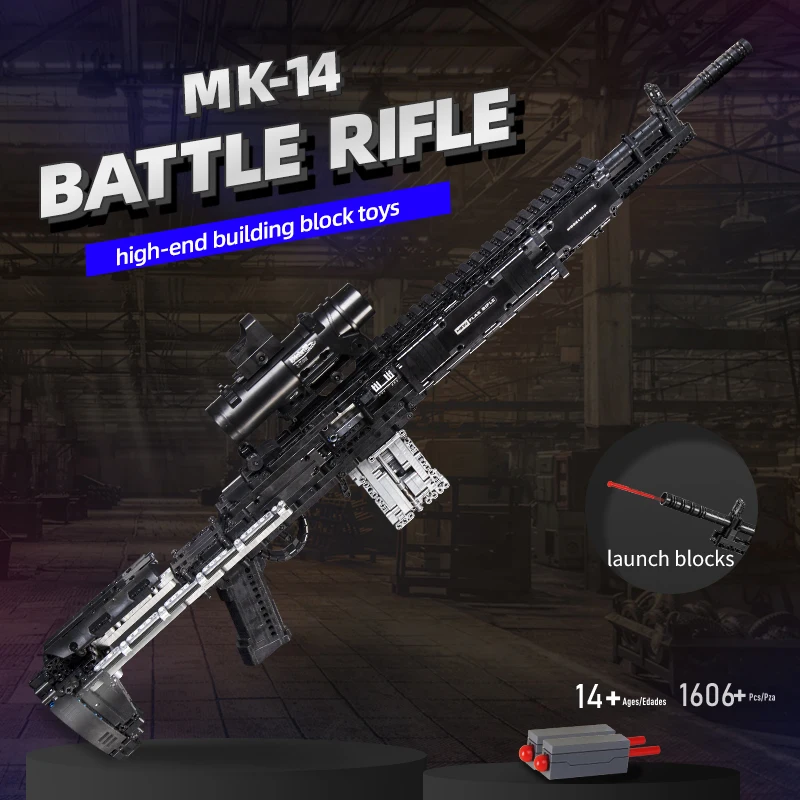 Model Kit Weapons - بندقية عسكرية MK14 بندقية معركة مجمعة