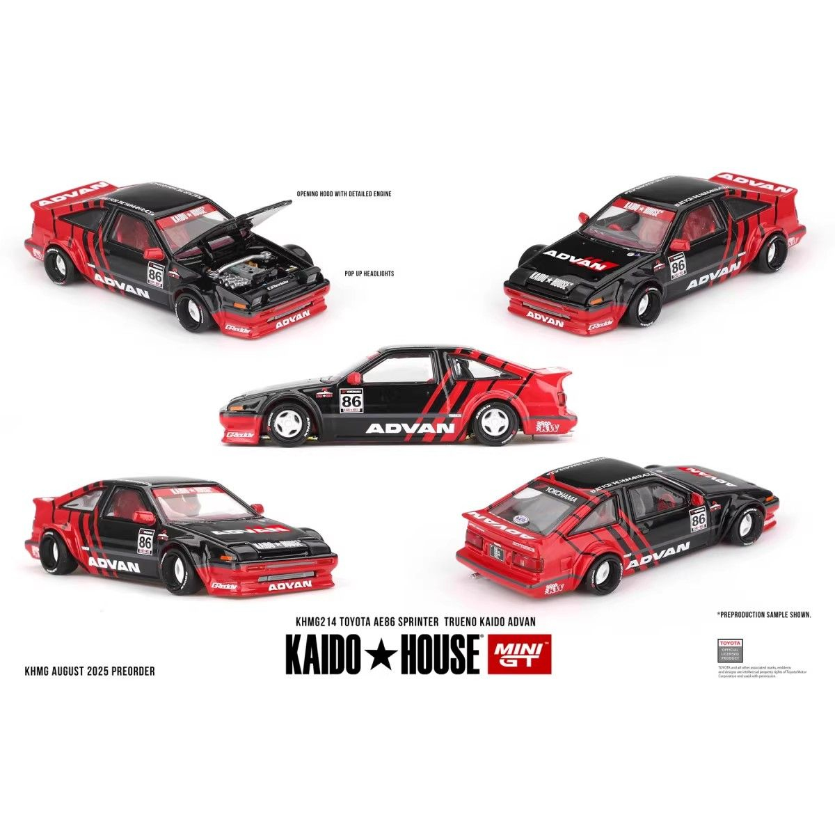 Model Kit Ae86 - كيدو هاوس + مينيجت 1:64 تويوتا