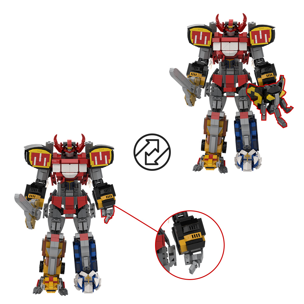 MOC دينو ميكا نموذج اللبنات Mi - مراجعة Model Kit Voltron وسعره