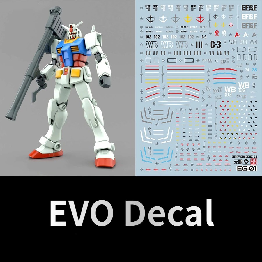 ملصقات مائية فلورسنت EVO EG-01 - مراجعة Model Kit Entry Grade وسعره